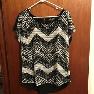 Absolutely Famous Black and White Chevron Tee